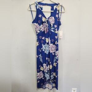 NTW Kohls Floral Blue Hi-Lo Vacation Dress